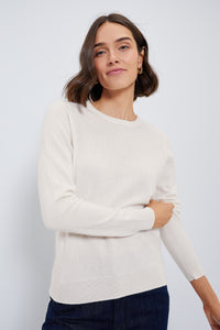 Ivory Cashmere Crewneck Sweater