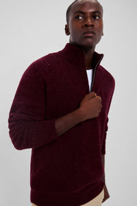 Merlot Tainsbury Half Zip Knitted Jumper