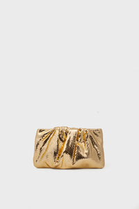 Light Gold Embossed Snake Serena Clutch