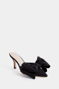 Black Margot Bow Heels